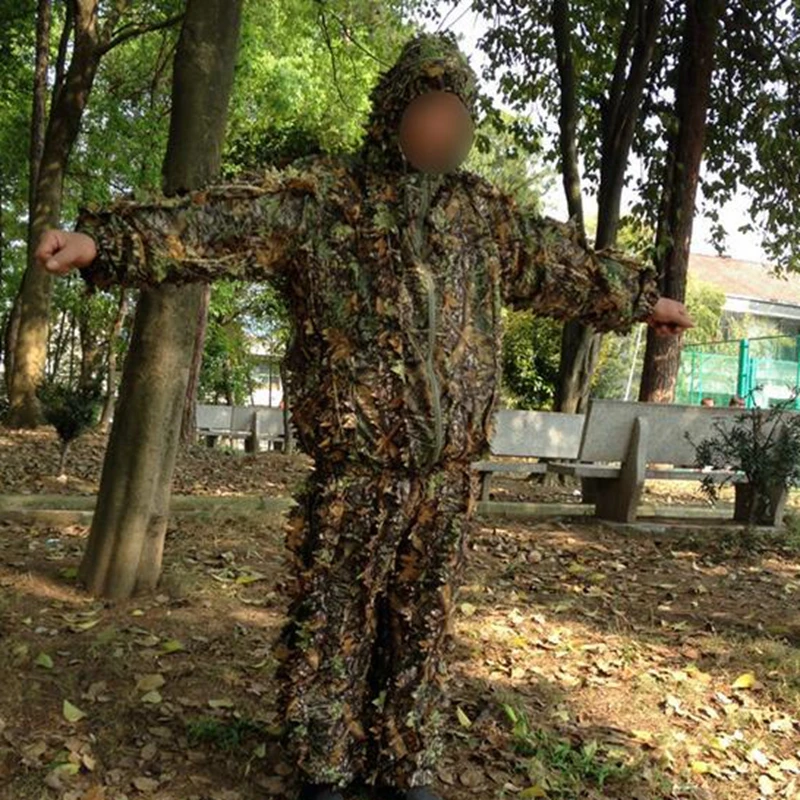 Охотничий Камуфляжный костюм Ghillie 3D камуфляжная одежда джунгли Военная тренировочная форма для снайпера