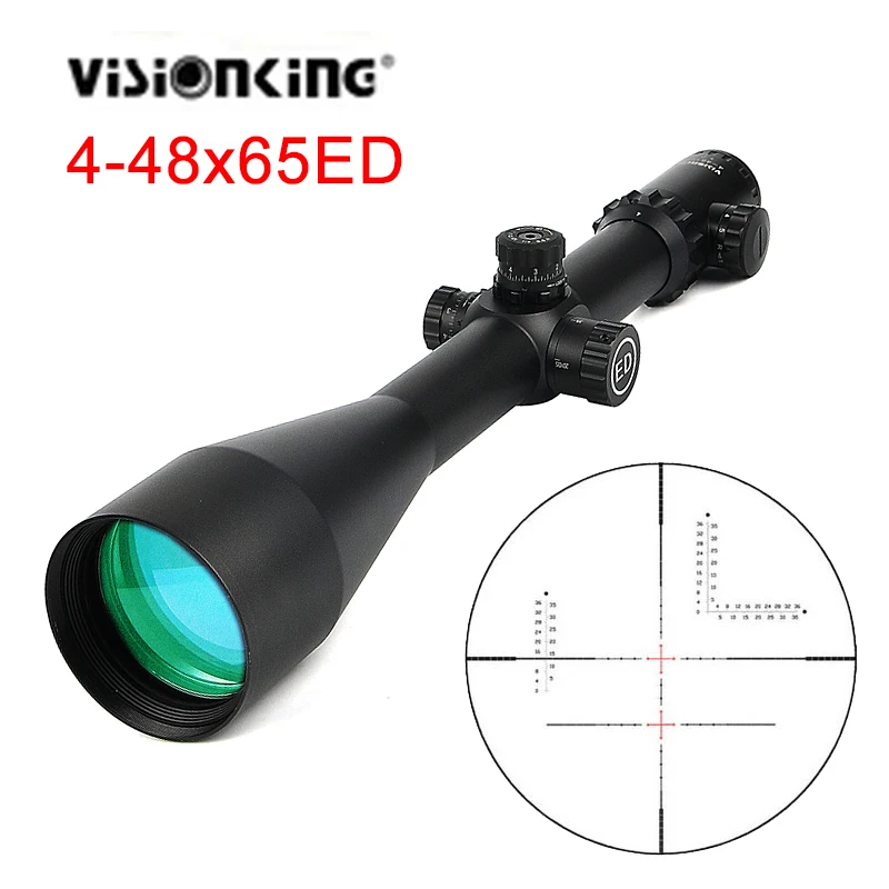 Visionking 4-48x65ED военный прицел с 35 мм боковым фокусом Снайпер широкое поле зрения оптический прицел для винтовки охоты