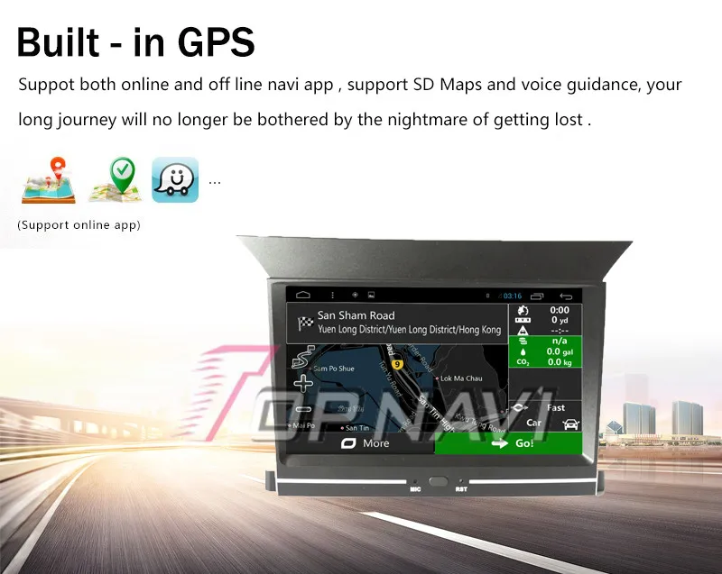 Flash Deal Topnavi 7" Quad Core Android 6.0 Car GPS Navigation for Pilot 2009 2010 2011 2012 Autoradio Multimedia Audio Stereo,NO DVD 26