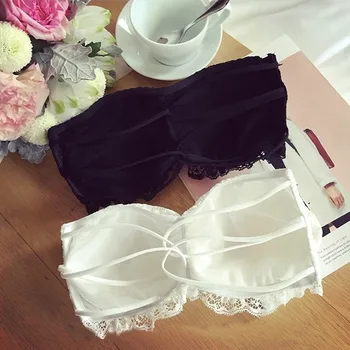

2019 Summer Sexy bra Women Slim Thin Lace Solid Strapless Bra Comfortable Padded Brassiere Wrapped Chest Women's Underwear Modis