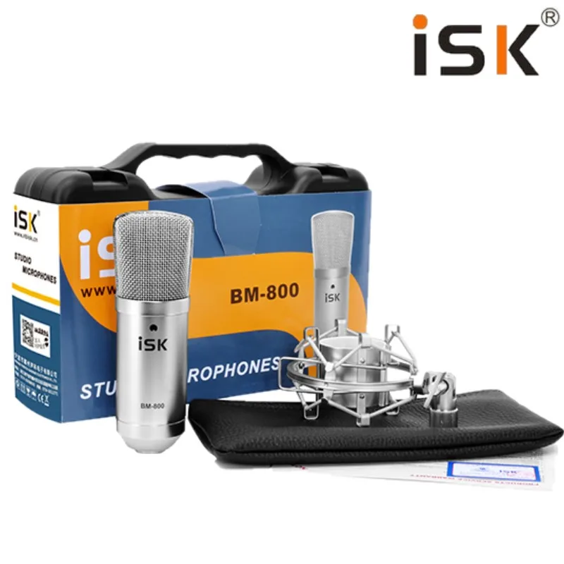 ISK BM-800 с USB звуковая карта значок Upod nano профессиональный конденсаторный записывающий микрофон для студии и вещания