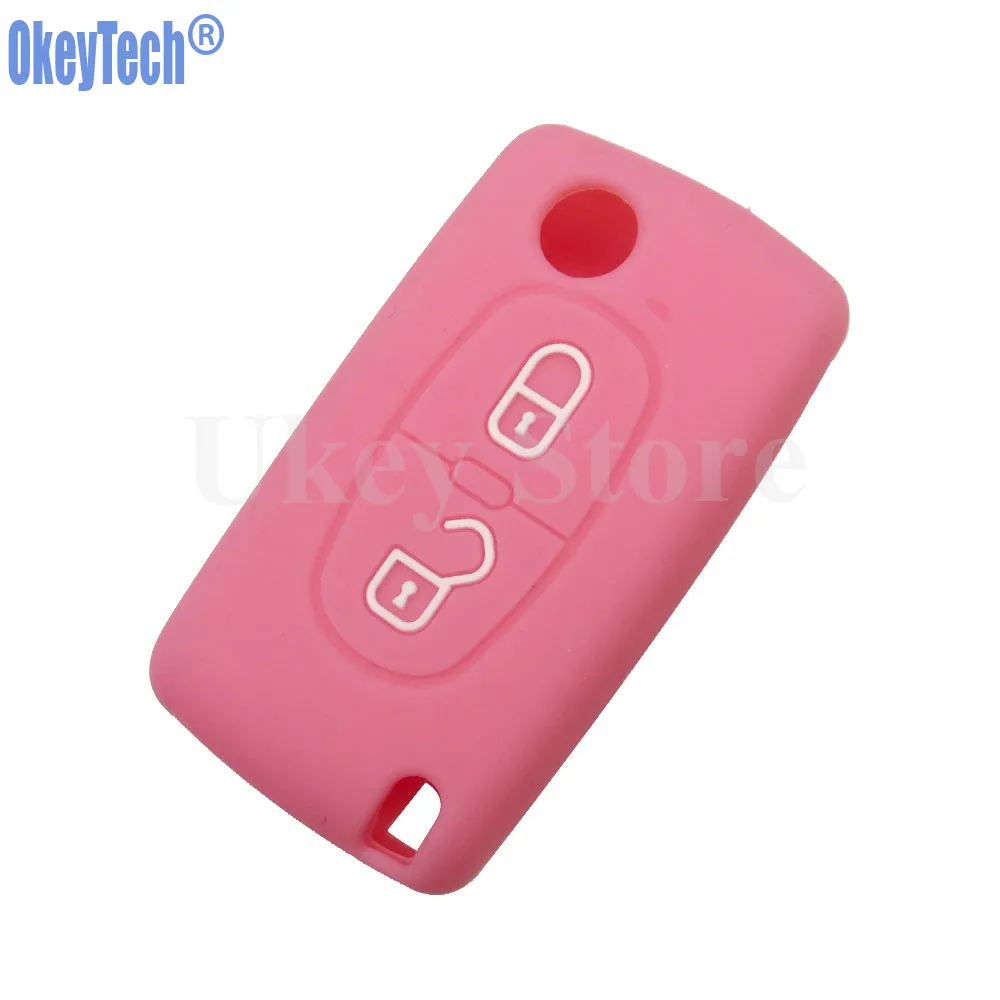Силиконовый чехол OkeyTech для Citroen C4 C5 C3 C2 C4L Xsara Picasso Peugeot 208 207 308 RCZ 408 407 307 206 с откидной