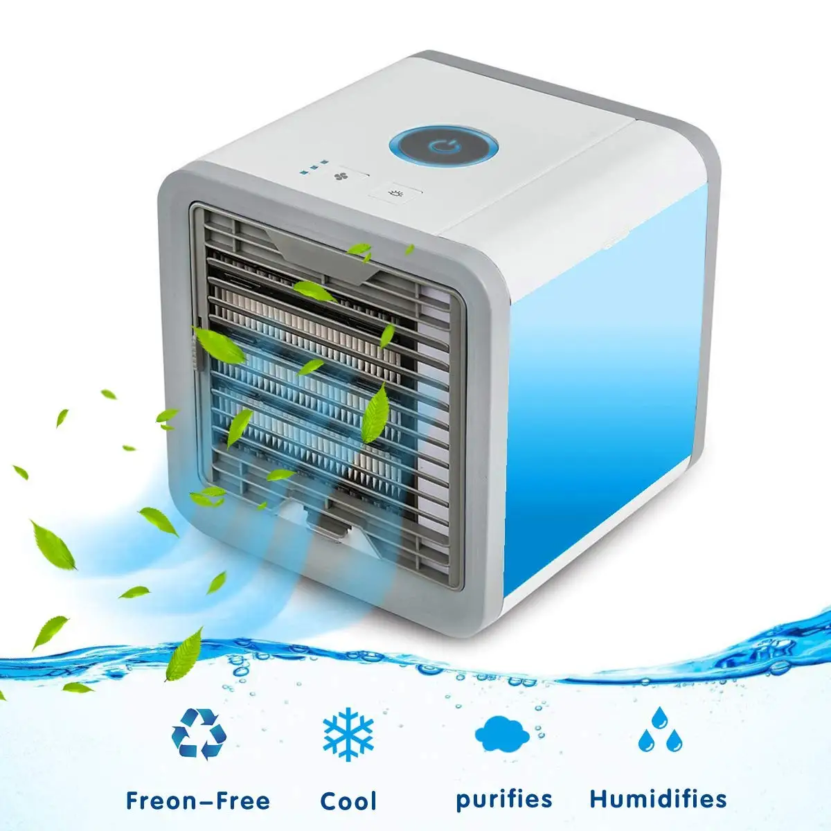 

Mini Air Cooler Mobile Air Conditioner Cooler Portable Desktop Cooling Fan,3 in 1 Humidifier,Purifier for Office Outdoor Travel