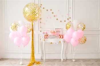 

Pink White Balloons Gold Confetti Balloons 1st Birthday Baby Shower Pink Balloons Balloon Bouquet Girl Birthday party decoration