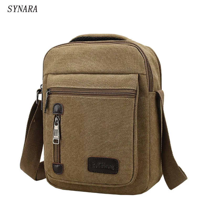 New Men Messenger Bags Canvas Vintage Bag Men Shoulder Crossbody Bags for Man Brown Black Small Bag Designer Handbags Bolso