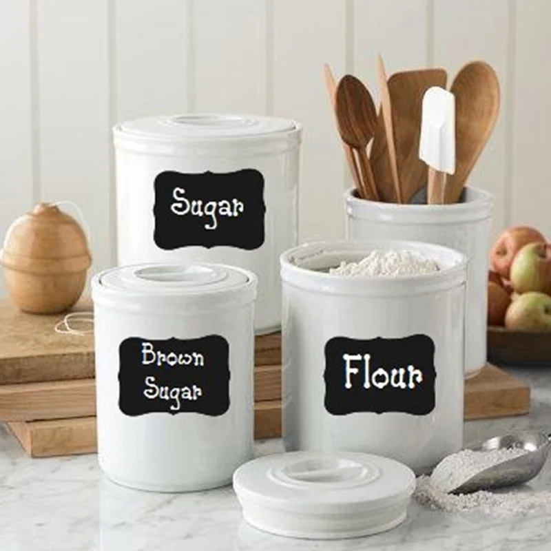 

36Pcs/Set PVC Blackboard Sticker Kitchen Craft Stickers for Jar Organizer Can Labels Chalkboard Home Decor