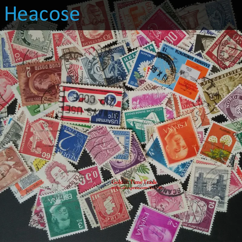 

100 Pcs / lot Postage Stamps Good Condition Used With Postmark From All The World Wide For Collecting Gift man painting build