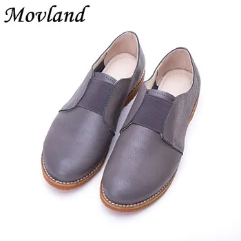 

Movland-The fall of 2019 New England classic simple top layer Genuine leather shoes,shallow mouth Sen comfortable shoes,2 colors