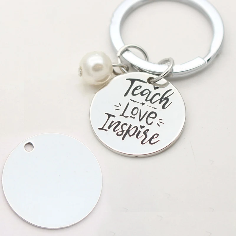 

2019 Chic Ruler Book Charms Keyring Teach Love Inspire Keychain Gifts For Teachers Key Chains Rings Holder Jewelry