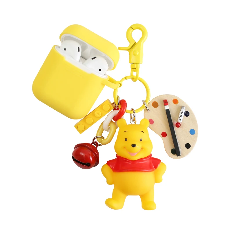 

Cute Earphone Case For Airpods Soft Silicone Case Shockproof Cover Headphone Anti-knock Protection For Airpod Box with Key ring