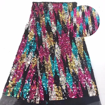 

African Lace Fabric High Quatity 2019 White French Sequins Embroidered Nigeria Material Party Dress