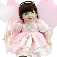 Nicery 22 дюймов 55 см высокая виниловая девушка игрушка кукла милые реалистичные подвижные Улыбающееся принцесса милое платье NPK розово