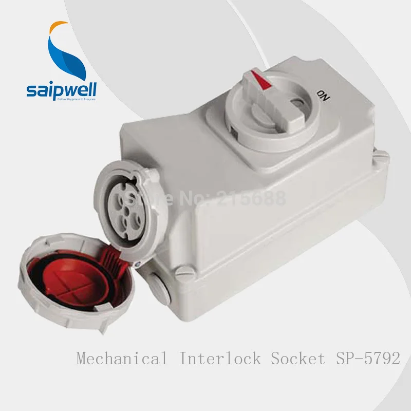 

Saipwell IP67 CEE/IEC 400-450V 32A 4P 3H electrical socket switch for Reefer Containers use SP-5792
