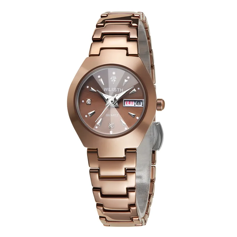 Новые модели мужские и женские Роскошные наручные часы бренд романтическая пара твердый ремешок кварцевые деловые наручные часы для влюбленных пар - Цвет: 16