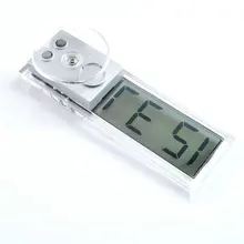 Горячая Прочное прозрачное ЖК-дисплей электронные часы для автомобиля с присоской классные автомобильные цифровые часы термометр легко установить