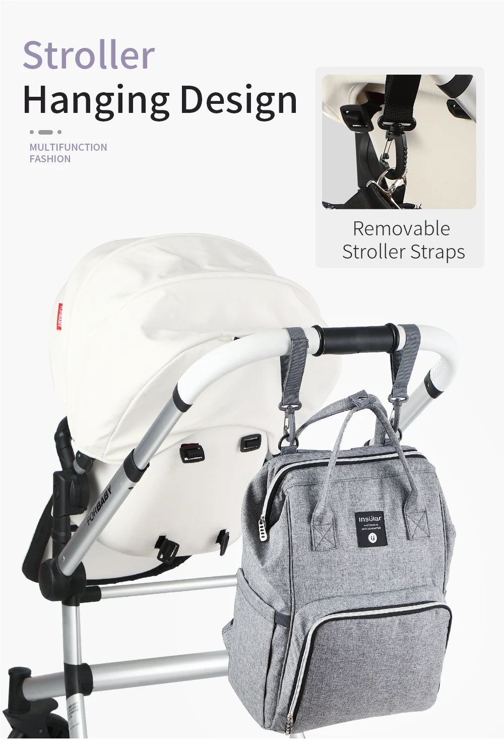 Insular детский рюкзак для подгузников, сумка для мам, сумка для подгузников для мам, сумка для коляски, большая вместительная детская сумка, рюкзак для путешествий, дизайнерская сумка для кормления