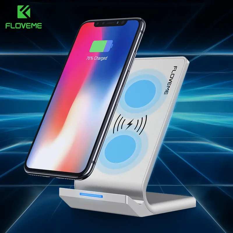 FLOVEME Wireless Charger For iPhone XS Max XR X 8 Plus 10W Qi Fast Xiaomi Mix 2S Samsung S10e S10 | Мобильные телефоны и
