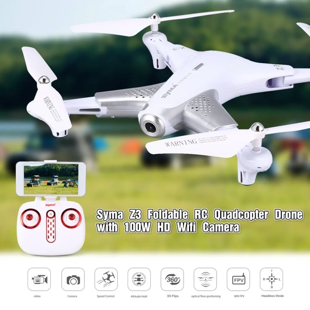 

Syma Z3 Smart Foldable FPV RC Quadcopter Drone with 100W HD Wifi Camera Real-time Altitude Hold Flow Hover Headless Mode