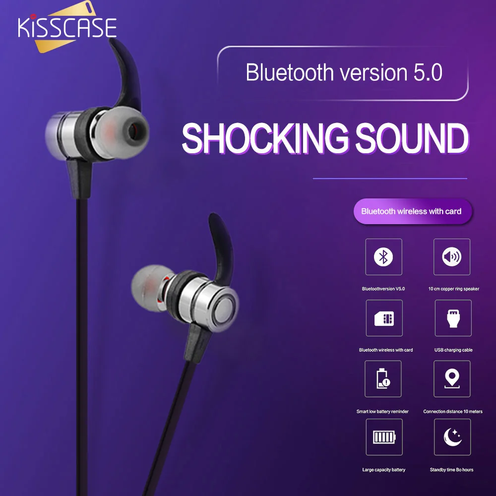 KISSCASE Bluetooth наушники спортивные для iPhone X XS XR 8 7 Plus Бег Спорт гарнитура samsung S10 S9 |