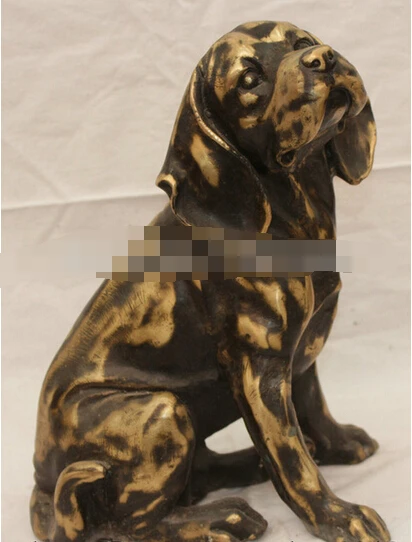 

12" Chinese Bronze Famous Pet Pekinese Bulldog Shar Pei Dog Statue Sculpture decoration bronze factory outlets