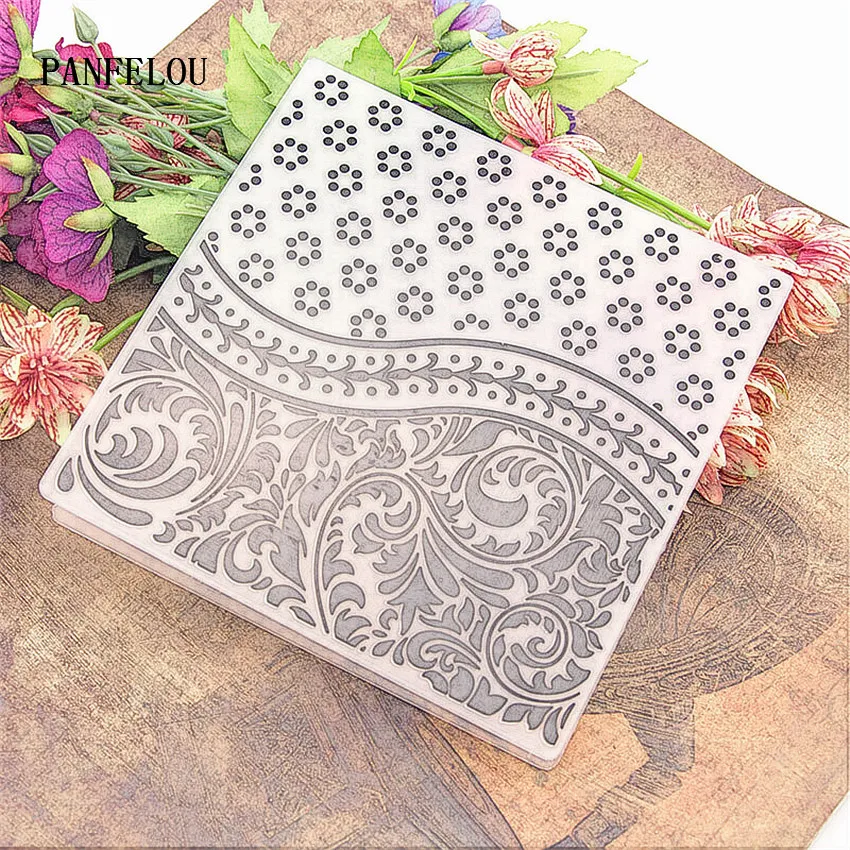 PANFELOU Curly leaf vin карта папки для тиснения пластик скрапбукинга DIY шаблон помадка