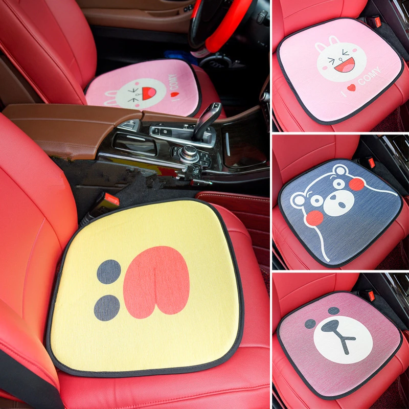 

Cartoon Car Summer Seat Pad Universal Ice Silk Seat Cushion Breathing Cute Seat Mat Home Office Car Supplies Accessories