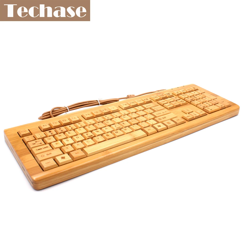 Techase проводной Мышь и клавиатуры Combo USB Стандартный Bamboo Teclado mecanico игры Мышь игрового набора Teclado у Ратон inalambrico PC