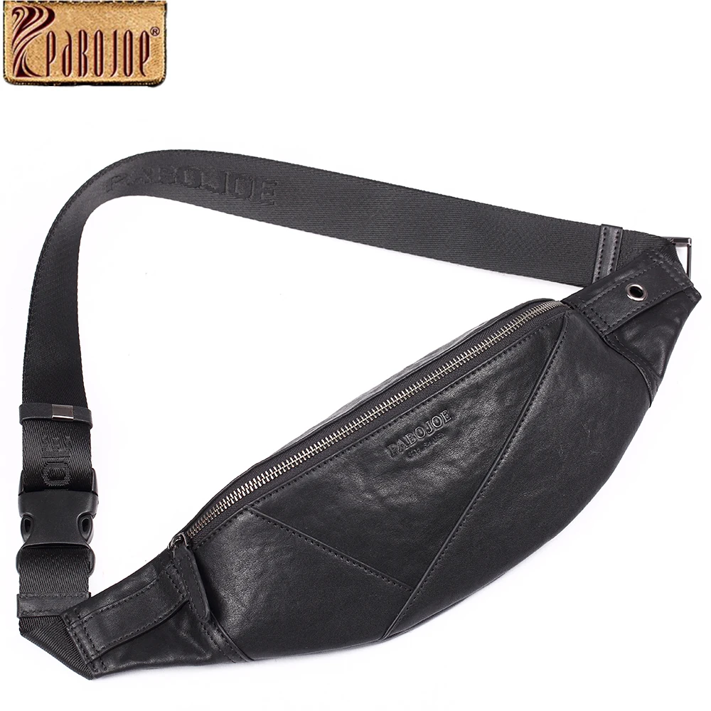 

Pabojoe Crossbody Bags for Men Genuine Leather Chest Bag Shoulder Messenger Men Bags