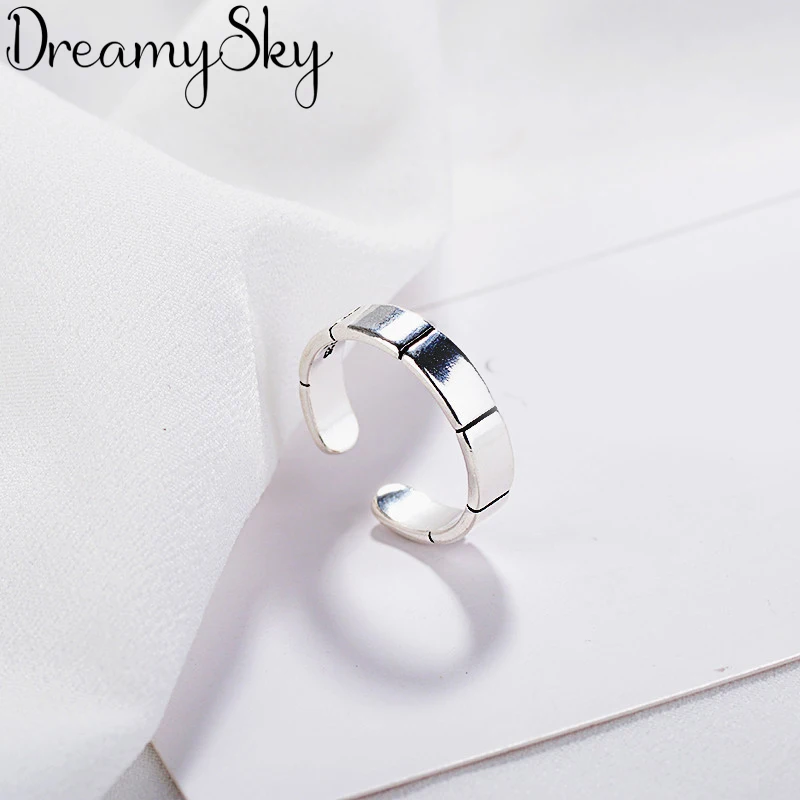 

Exaggerated Personality 925 Sterling Silver Shiny Simple Rings For Women Wedding Jewelry Adjustable Antique Finger Ring Anillos