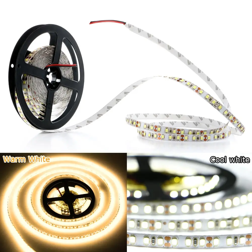 Не водонепроницаемый SMD 2835 5 м 600 Светодиодная лента 12V Гибкая 120 LED/M светодиодная