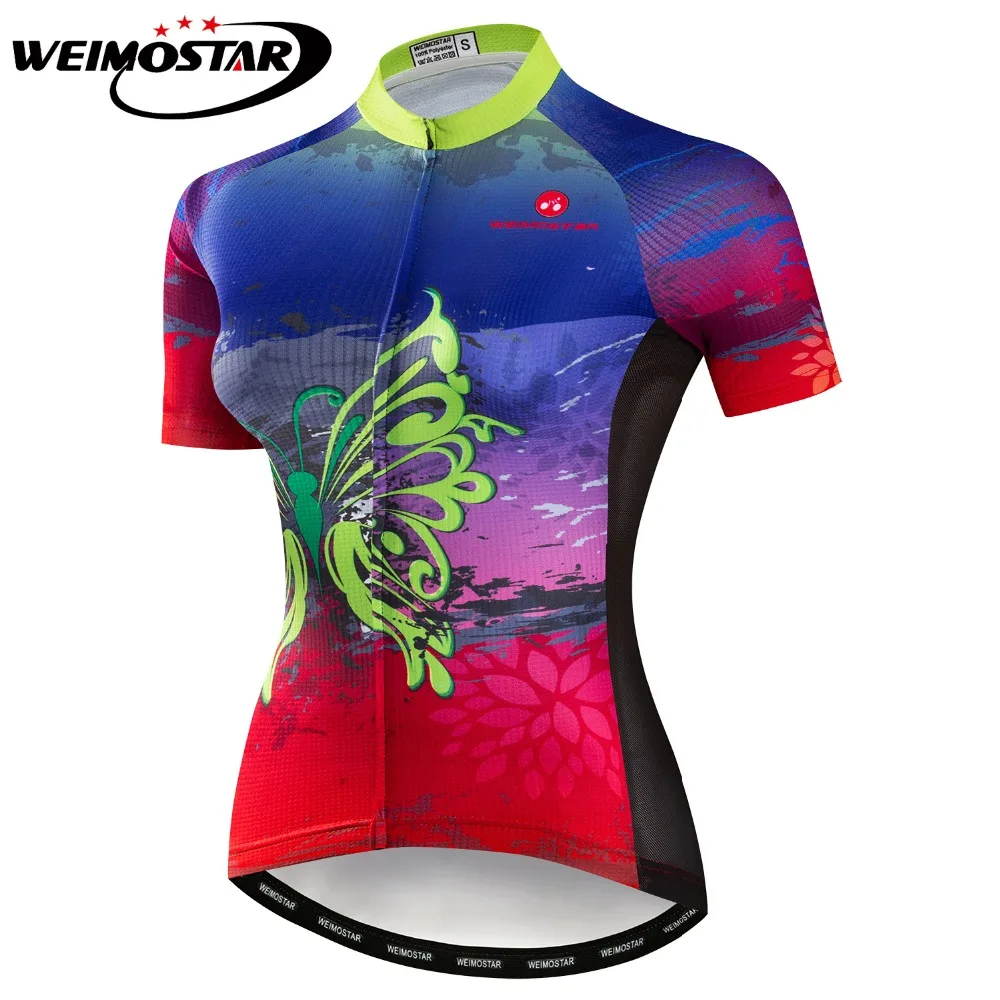 

Summer Women Cycling Jersey Bike Shirt Road MTB Bicycle Clothing Short Sleeve Maillot Ropa Ciclismo Female Racing Top Butterfly