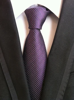 

8cm Men necktie purple with white polka dots unique gravata for wedding