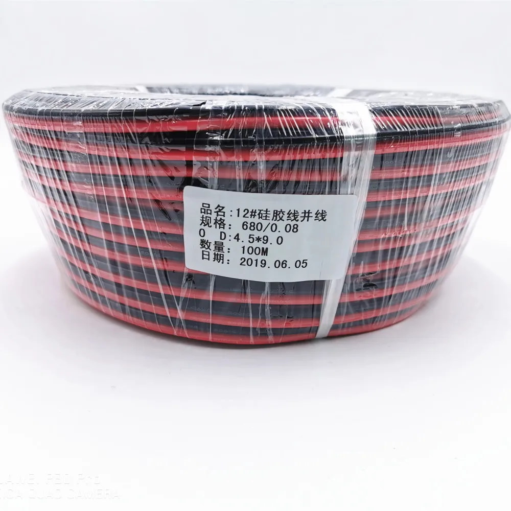 2 контактный Удлинительный кабель 18awg Электрический провод с силиконовой