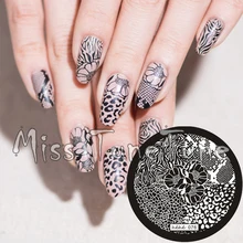 Новый Штамповка Плиты hehe76 Nail Art Шаблон Цветок Leopard Животных Зебра Кружева Дикий Стиль Штамповка Передача DIY Инструмента