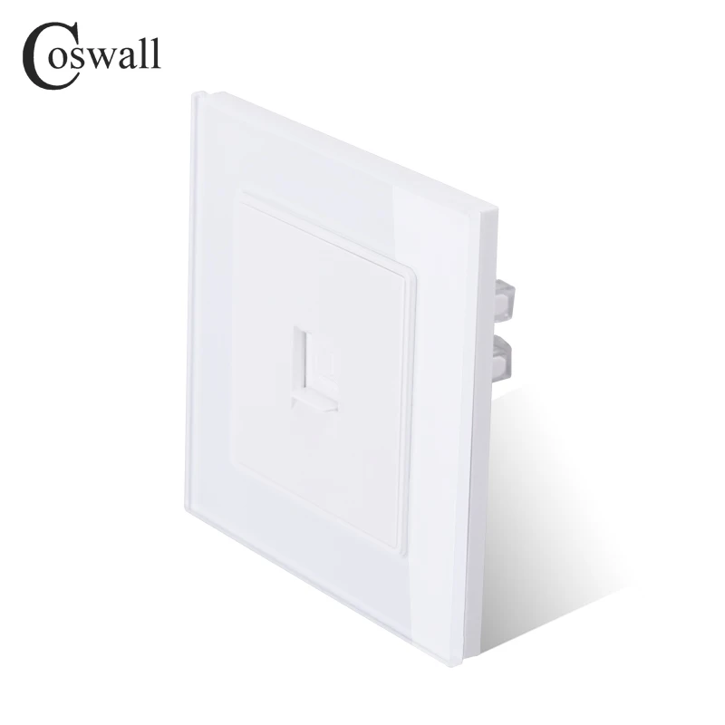 Розетка Coswall RJ45 со стеклянной панелью 1 комплект разъем для подключения к