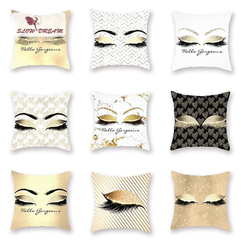 

Slowdream Printing Cushion Covers 45X45CM Size Square Pillowcases Decorative Home Sofa Bed Car Throw Pillow Case Gift No Core