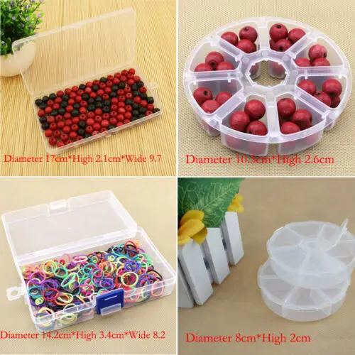 

US Plastic Lot Slots Adjustable Jewelry Home Storage Box Case Craft Organizer