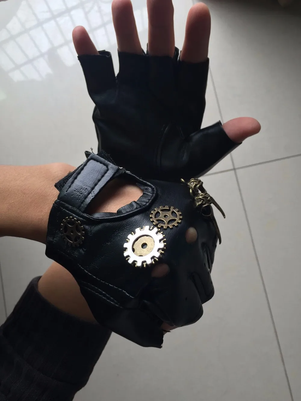 ЯПОНСКИЕ ВИНТАЖНЫЕ перчатки в стиле Харадзюку в стиле стимпанк, перчатки в стиле панк, Лолита, перчатки для косплея из искусственной кожи