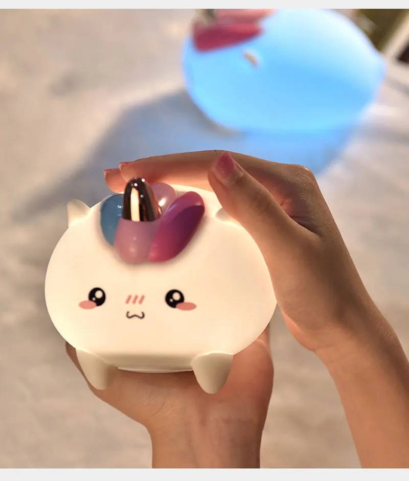 Unicorn Silicone LED Night Light Touch Sensor Baby Light Warm Lighting for Kid Bedroom Decorate Night Lamps Birthday Gift (4)
