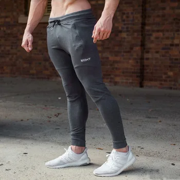 

2018 Workout Mens Running Pants Zipper Skinny Sports Football Basketball Leggings Trousers Slim Pocket Gym Fitness Jogging Pants