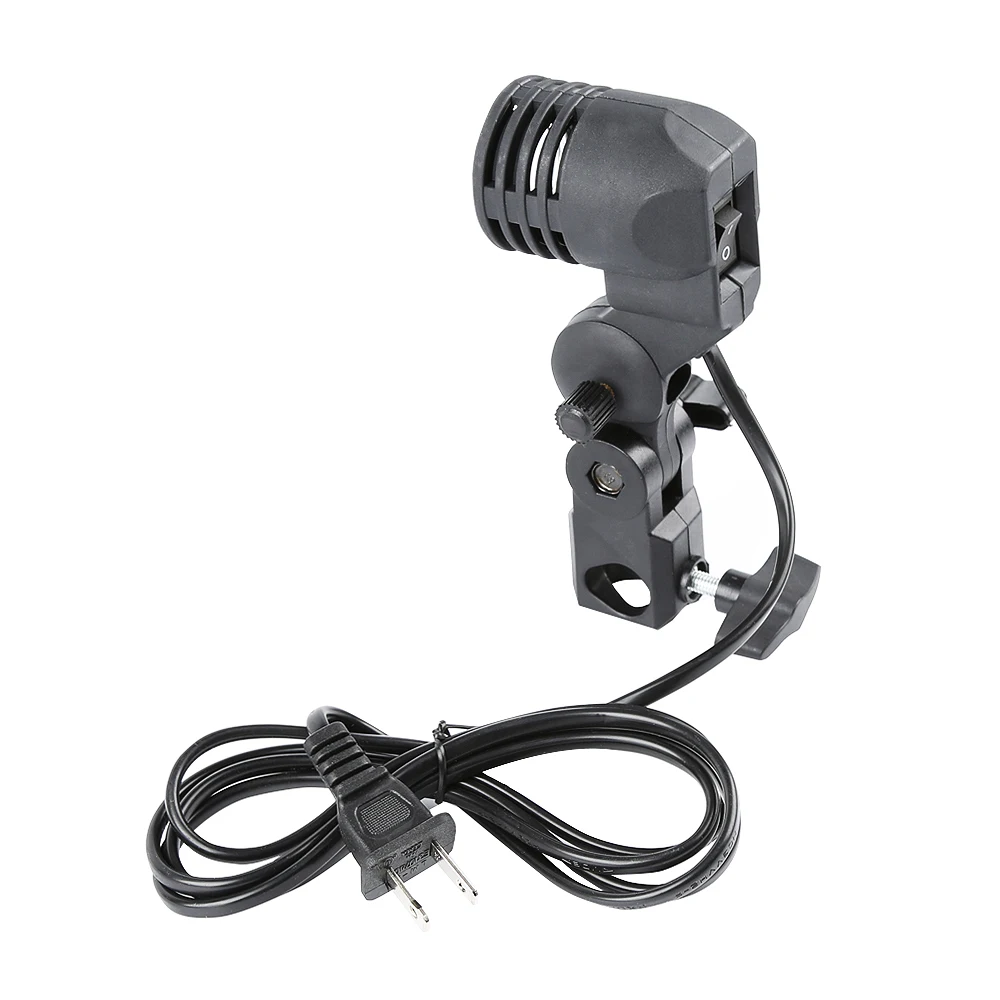 LH-01 Ac Slave Light E27 Socket with Umbrella Holder Softbox Light Stand Mount (9)