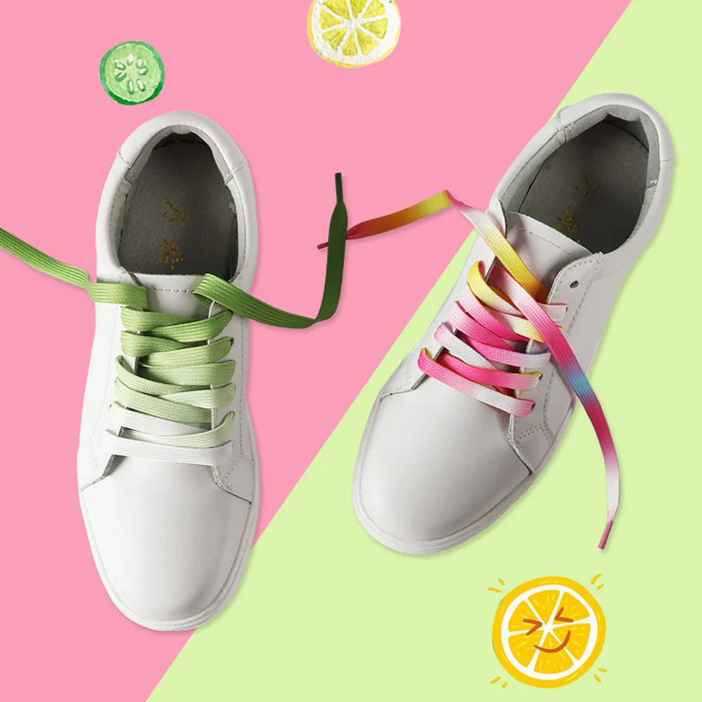 1 пара плоский градиент цвета конфеты изменение цветная обувь на шнурках вечерние походные ботинки шнурки 120 см цветные шнурки для обуви радуга