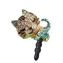 Наушники для мобильного телефона, Пылезащитная Заглушка с отверстием, Повседневная защита и украшение, мультяшный милый кот, сплав