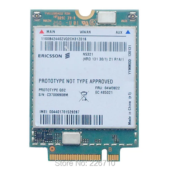 N5321 n5321gw Mobile Broadband HSPA+ NGFF FRU 04W3823 for ThinkPad x1