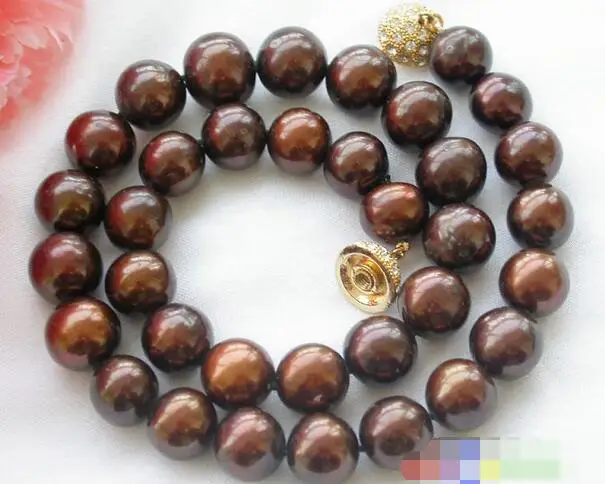 

3543 ROUND chocolate freshwater PEARL NECKLACE