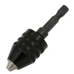HLZS-1/4 дюйма шестигранный хвостовик без ключа сверлильный зажим для быстрой смены адаптер конвертер 0,3-6,5 мм (черный)