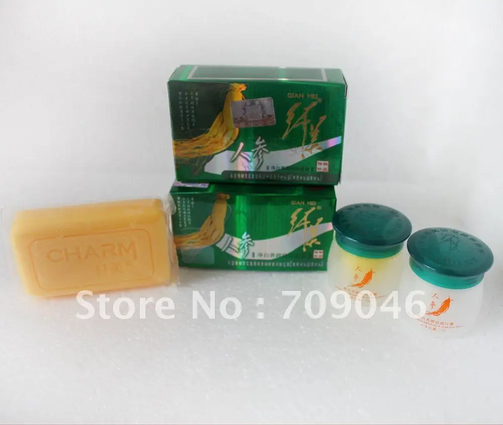 

Free shipping 26 Qian Mei Ginseng cream(day+night) +26 Qian Mei soap $240