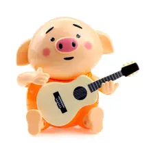 Премиум 1 шт. милый поросенок, играющий на гитаре, электрический светильник, музыкальная игрушка для детей, Обучающие игрушки, подарки