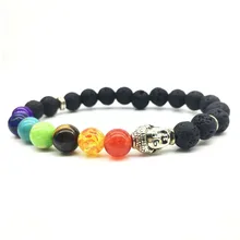 Горячая Распродажа Природа 7 Исцеление чакры баланс бисерные браслет из натурального камня Йога рейки благословение