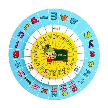 

Wooden Children Spelling Pinyin Turntable Learning Cognitive Children Toys Intelligent Education Toys Early Learning Toys Gifts